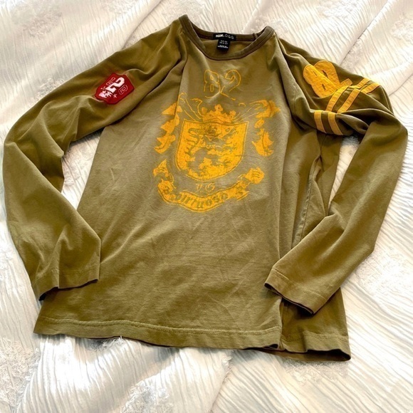H & M L.O.G.G long sleeve camo slip over embroidered patch shirt small - Picture 1 of 6